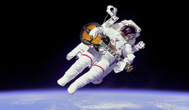 Guitar playing astronaut